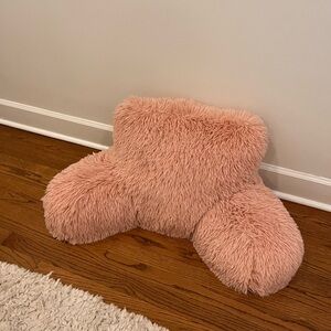Soft Pink Fluffy Backrest Pillow